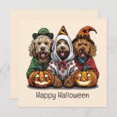 Invitation Joyeux chien d'Halloween Goldendoodle (Devant / Derrière)