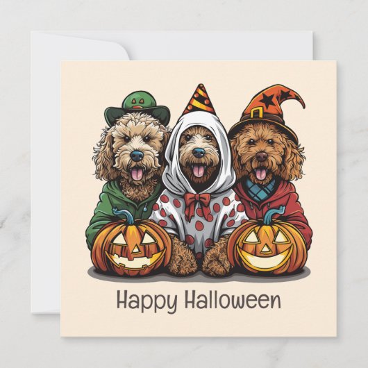 Invitation Joyeux chien d'Halloween Goldendoodle (Devant)