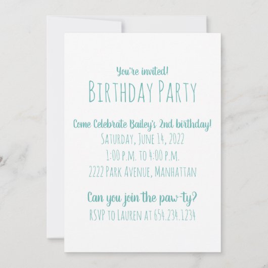 Invitation Joyeux Chiens Schnauzer (Dos)