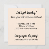 Invitation Joyeux Chihuahua Halloween (Dos)