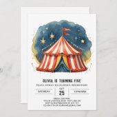 Invitation Joyeux cirque de carnaval éditable (Devant / Derrière)