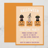 Invitation Joyeux Citrouille de chiens de trieuse d'Halloween (Devant / Derrière)