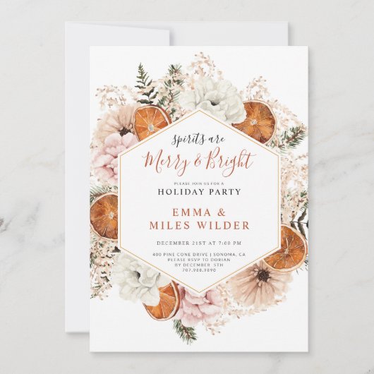 Invitation Joyeux Citrus Pine Holiday (Devant)