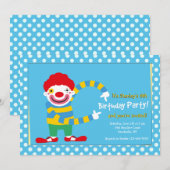 Invitation Joyeux Clown Deux (Devant / Derrière)
