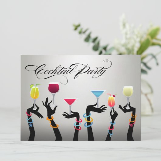Invitation Joyeux cocktail de fête ! (Debout devant)