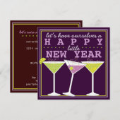 Invitation Joyeux Cocktail de la petite réveillon du Nouvel A (Devant / Derrière)