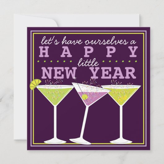 Invitation Joyeux Cocktail de la petite réveillon du Nouvel A (Devant)