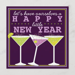 Invitation Joyeux Cocktail de la petite réveillon du Nouvel A
