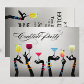 Invitation Joyeux cocktail de vacances ! (Devant / Derrière)