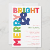 Invitation Joyeux coloré et Fête des Fêtes Lumineux (Devant)