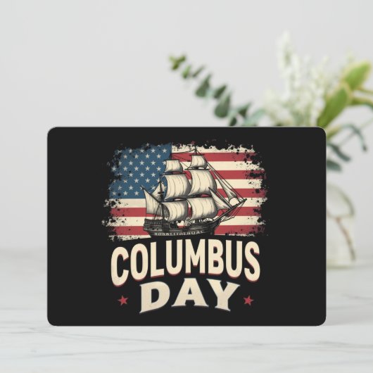 Invitation Joyeux Columbus Day of Exploration and Reflection (Debout devant)