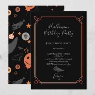Invitation Joyeux Costume d'Halloween fête d'anniversaire