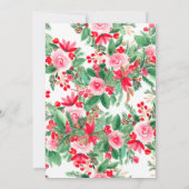 Invitation joyeux couronne florale rouge de Noël (Dos)