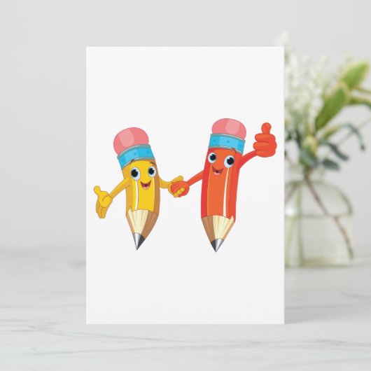 Invitation Joyeux crayons (Debout devant)