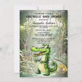 Invitation Joyeux Crocodile sauvage arbres de la jungle belle (Devant)