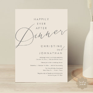 Invitation Joyeux dîner après le mariage romantique élégant
