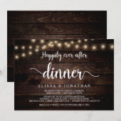 Invitation Joyeux dîner pour toujours, guirlande lumineuse, f (Devant / Derrière)