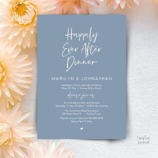 Invitation Joyeux dîner pour toujours Réception de mariage mo