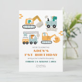 Invitation Joyeux Dino Party 1'st Birthday (Debout devant)