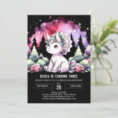 Invitation Joyeux Dino Triceratops Anniversaire (Debout devant)