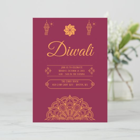 Invitation Joyeux Diwali Party (Debout devant)