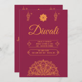 Invitation Joyeux Diwali Party (Devant / Derrière)