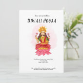 Invitation Joyeux diwali pooja (Debout devant)