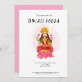 Invitation Joyeux diwali pooja (Devant / Derrière)
