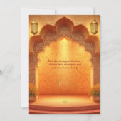 Invitation Joyeux Diwali Vacances Lampes d'or Lumière (Dos)