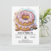Invitation Joyeux Donuts au chocolat Anniversaire (Debout devant)