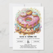 Invitation Joyeux Donuts au chocolat Anniversaire (Devant)