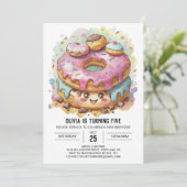 Invitation Joyeux Donuts au chocolat Anniversaire (Debout devant)