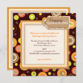 Invitation Joyeux Dots d'automne Retro Thanksgiving Dîner (Devant / Derrière)