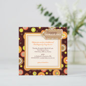 Invitation Joyeux Dots d'automne Retro Thanksgiving Dîner (Debout devant)