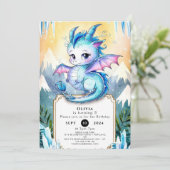 Invitation Joyeux dragon magique Anniversaire (Debout devant)