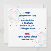 Invitation Joyeux drapeau américain 4 juillet personnalisatio (Dos)