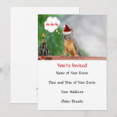 Invitation Joyeux écureuil de Noël Dit Ho Ho! (Devant / Derrière)