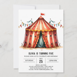 Invitation Joyeux Editable Delight Circus Anniversaire