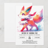 Invitation Joyeux Enfants Fox Anniversaire (Devant / Derrière)