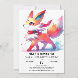 Invitation Joyeux Enfants Fox Anniversaire