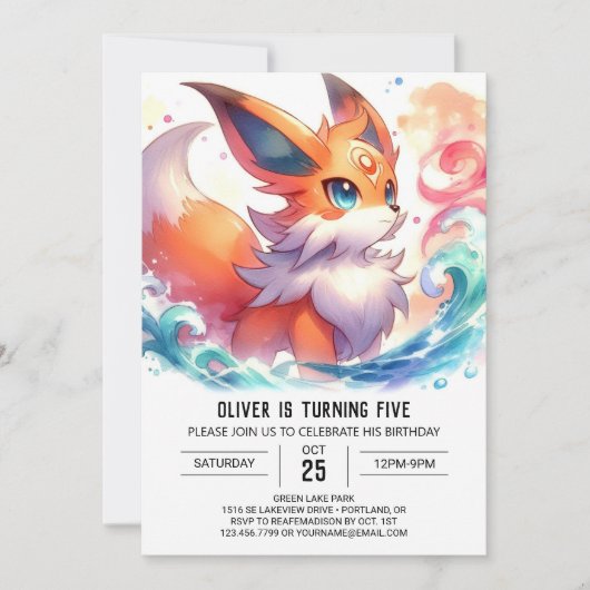 Invitation Joyeux Enfants Fox Anniversaire (Devant)
