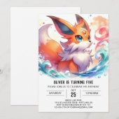 Invitation Joyeux Enfants Fox Anniversaire (Devant / Derrière)