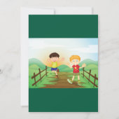 Invitation Joyeux Enfants Jouant À L'Extérieur (Devant)