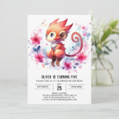 Invitation Joyeux Enfants Singe Anniversaire (Debout devant)