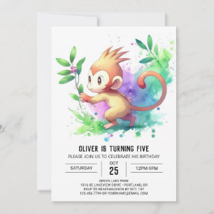 Invitation Joyeux Enfants Singe Anniversaire