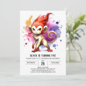 Invitation Joyeux Enfants singe anniversaire (Debout devant)