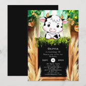 Invitation Joyeux Enfants Vache anniversaire (Devant / Derrière)