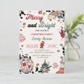 Invitation Joyeux Et Bright Disco Ball Fête de Noël (Debout devant)