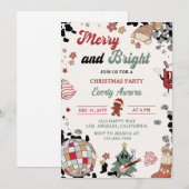 Invitation Joyeux Et Bright Disco Ball Fête de Noël (Devant / Derrière)