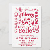 Invitation Joyeux et brillant Autres paroles de Noël Rouge (Devant)